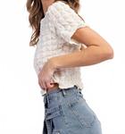 Лила текстурированный топ в кремовом цвете Levee - фото 4