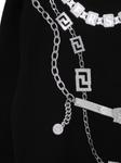 Толстовка с принтом ожерелья loghi Versace Kids, черный - фото 2