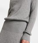 Платье миди Eden из смесовой шерсти Proenza Schouler, Light Grey Melange - фото 5