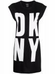 DKNY длинный топ с логотипом, черный - фото