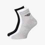 Носки Umbro Quarter II микс, 3 пары, серый / черный / белый - фото