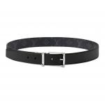 LOUIS VUITTON Ремень monogram coated canvas leather мужской black ширина 3,5 см - фото 7