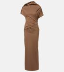 Шерстяное макси-платье с драпировкой Entire Studios, Coffee - фото