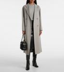 Двубортное шерстяное пальто S Max Mara, Silver Melange - фото 2