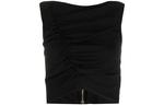 Топ кроп без рукавов со сборками VERSACE, черный - фото