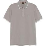 Поло с логотипом HUGO BOSS, серый - фото