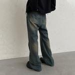 Джинсовая стирка серия джинсы унисекс KREATE, желтая грязь деним синий - фото 8