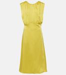 Платье миди со сборками Jil Sander, зеленый - фото