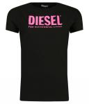 Футболка для девочек Diesel с контрастной надписью, черный - фото
