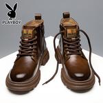 Мужские ботинки Martin Boot Playboy, коричневый [с флисовой подкладкой] - фото 5