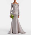 Рюшированное платье Marmar Halim, Silver - фото 7