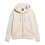 Толстовка Superdry Super Athletic Graphic Full Zip, бежевый - фото 3