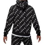 Худи Air Jordan AOP Fleece Pullover 'Black White', черный - фото 4