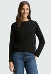 Джемпер TOM TAILOR PULLOVER CROPPED MIT STEHKRAGEN, Deep Black/Black - фото