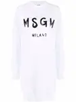 Платье-джемпер с логотипом MSGM, белый - фото