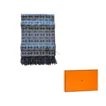 HERMES Вязаный шарф мужской, Blue - фото