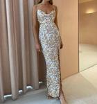 Платье Paloma с белым цветочным принтом RUMER - фото