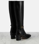 Кожаные сапоги до колена Valentino Garavani, черный - фото 3