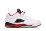 Кроссовки Air Jordan 5 Retro Low GS 'Fire Red' 2016, белый - фото