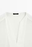 Блуза Massimo Dutti FLOWING GARMENT WITH SEAM DETAILS, White - фото 9