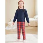 Детский комплект пижамы с длинным рукавом и клетчатыми брюками Inspire Chic - фото 3