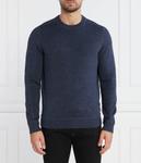 Свитер мужской Boss из хлопка и шерсти, синий - фото