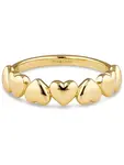 Кольцо в форме сердца из позолоченного серебра, размер 6 Devata, gold - фото