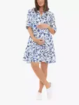 Платье Ripe Bella Linen Blend Maternity, цвет white/lapis - фото