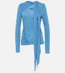 Топ с завязками Victoria Beckham, синий - фото