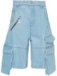 Джинсовые шорты с логотипом GCDS, синий - фото