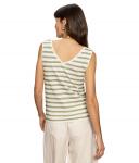 Топ Sanctuary V Neck Tie Tank, Sage/Muslin Stripe - фото 2