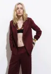 Пиджак с потрепанными краями Mango, Bordeaux - фото