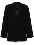 Блейзер с атласными лацканами TOTEME, черный - фото