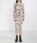 Платье Pinko облегающее с принтом, бежевый - фото