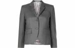 Короткий однобортный блейзер THOM BROWNE, серый - фото