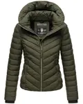 Стеганая куртка Marikoo "Кагоми" с большим капюшоном, оливковый - фото