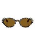 Persol round-frame солнцезащитные очки, коричневый - фото