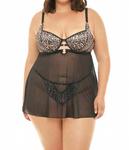 Journee Боди леопардовый - Plus Size в леопарде/черном Oh La La Cheri - фото