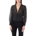 Блузка женская Saint Laurent, черный / белый - фото 3