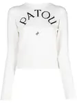 Джемпер из смесовой шерсти с логотипом PATOU, белый - фото