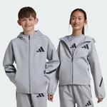 Толстовка Adidas Z.N.E. Full-Zip Hooded Kids, серый/черный - фото 2