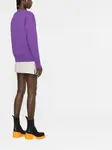 Шерстяной джемпер с логотипом AMI Paris, фиолетовый - фото 3