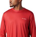 Columbia Men's Standard Terminal Tackle PFG Fish Flag LS, Red Spark/White, Medium - фото 4