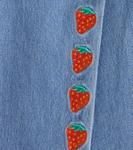 Прямые джинсы клубники Tinycottons, Light Blue Denim - фото 3