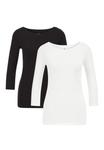 Топ WE Fashion 2 PACK, White Black/White - фото 3