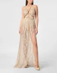 Кружевное длинное платье Philipp Plein - фото 4