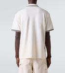 Хлопковая пике-поло с логотипом Moncler, Antique White - фото 4