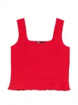 Топ в рубчик с оборками Maje, красный - фото