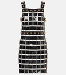 Мини-платье со стразами Rabanne, черный - фото