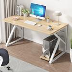 Стол компьютерный 160x60 см, белая рама + светлый орех - фото